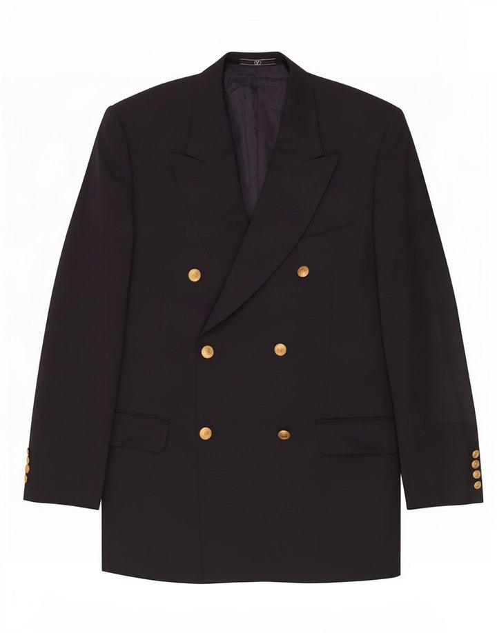 Valentino Mens Double Breasted Blazer Jacket UK 38 Medium Navy Blue