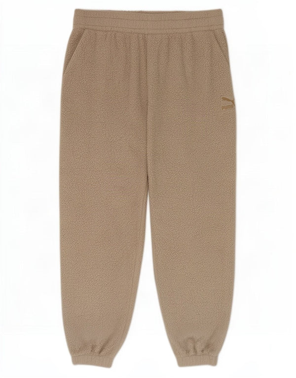 Puma Womens Fleece Tracksuit Trousers Joggers UK 18 XL Beige Polyester