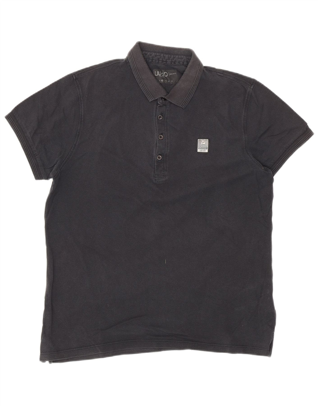 Liu Jo Mens Polo Shirt Medium Navy Blue Cotton