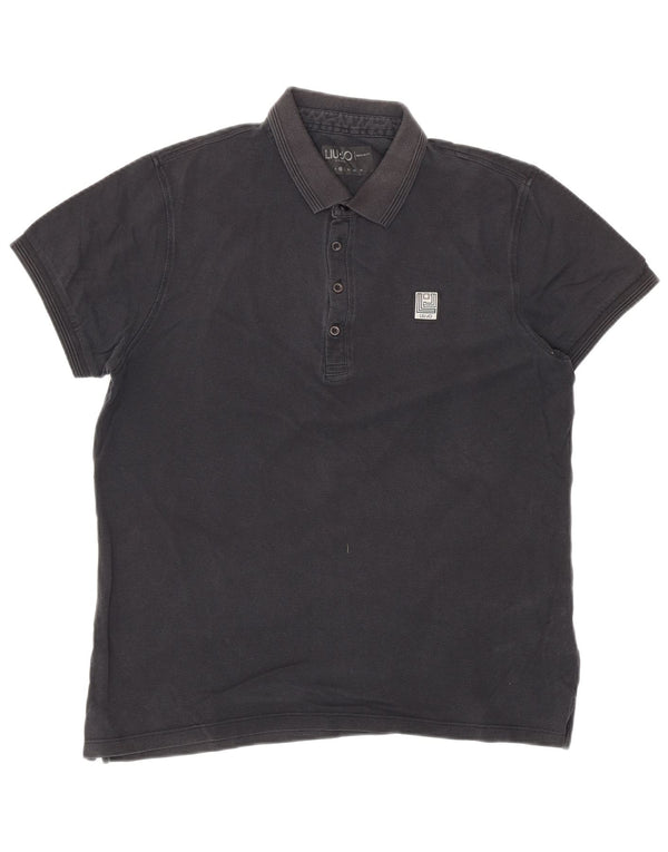 Liu Jo Mens Polo Shirt Medium Navy Blue Cotton