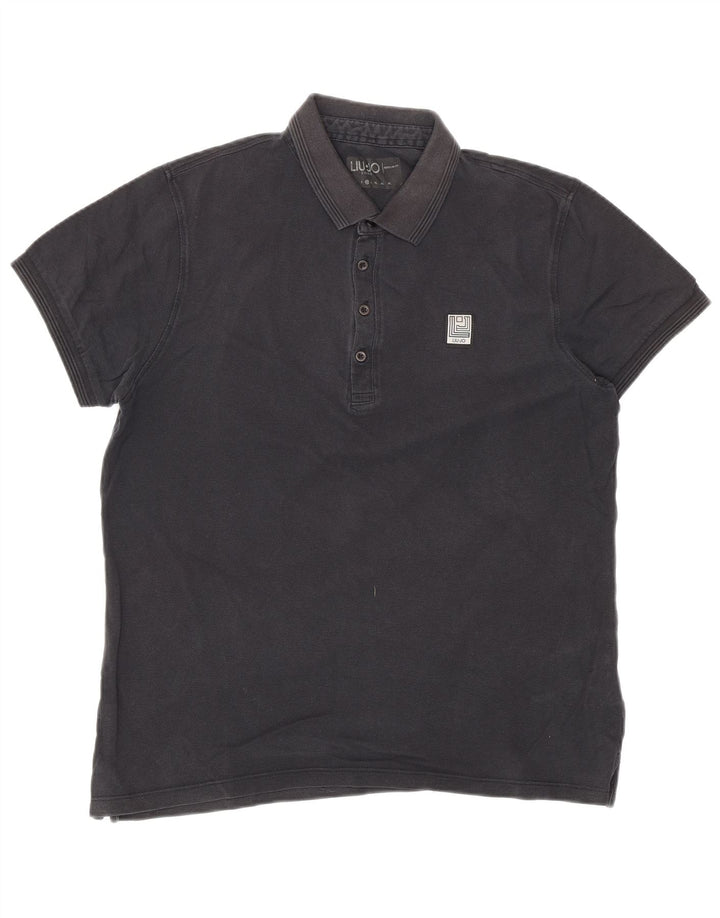 Liu Jo Mens Polo Shirt Medium Navy Blue Cotton