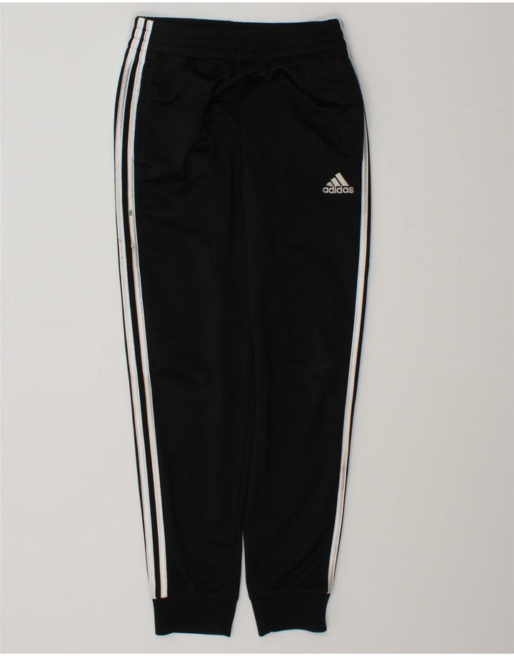 Adidas Boys Tracksuit Trousers Joggers 10-11 Years Medium Black Polyester