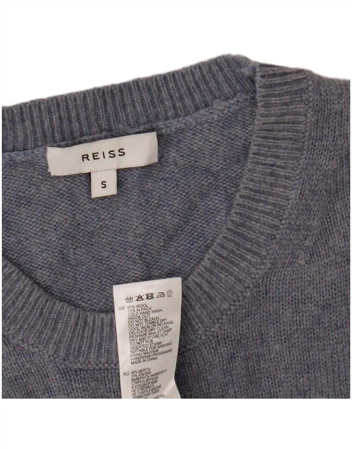 Reiss Mens Crew Neck Jumper Sweater Small Blue Wool