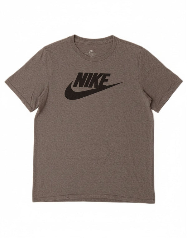 NIKE Boys Athletic Cut Graphic T-Shirt Top 12-13 Years Large Grey Cotton