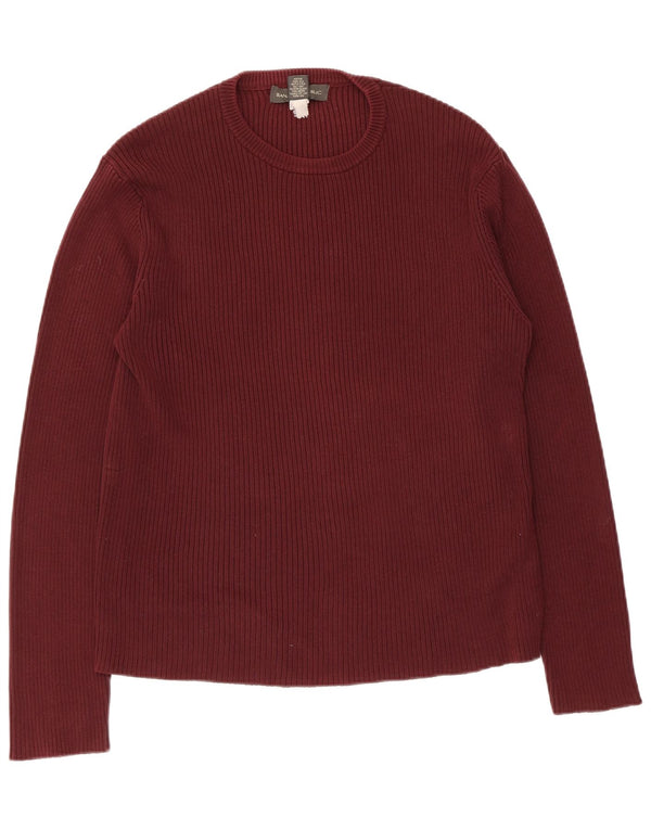 Banana Republic Mens Crew Neck Jumper Sweater Large Maroon Cotton