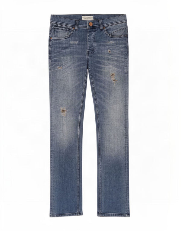 Zara Mens Distressed Slim Jeans EU 38 Small W30 L32 Blue