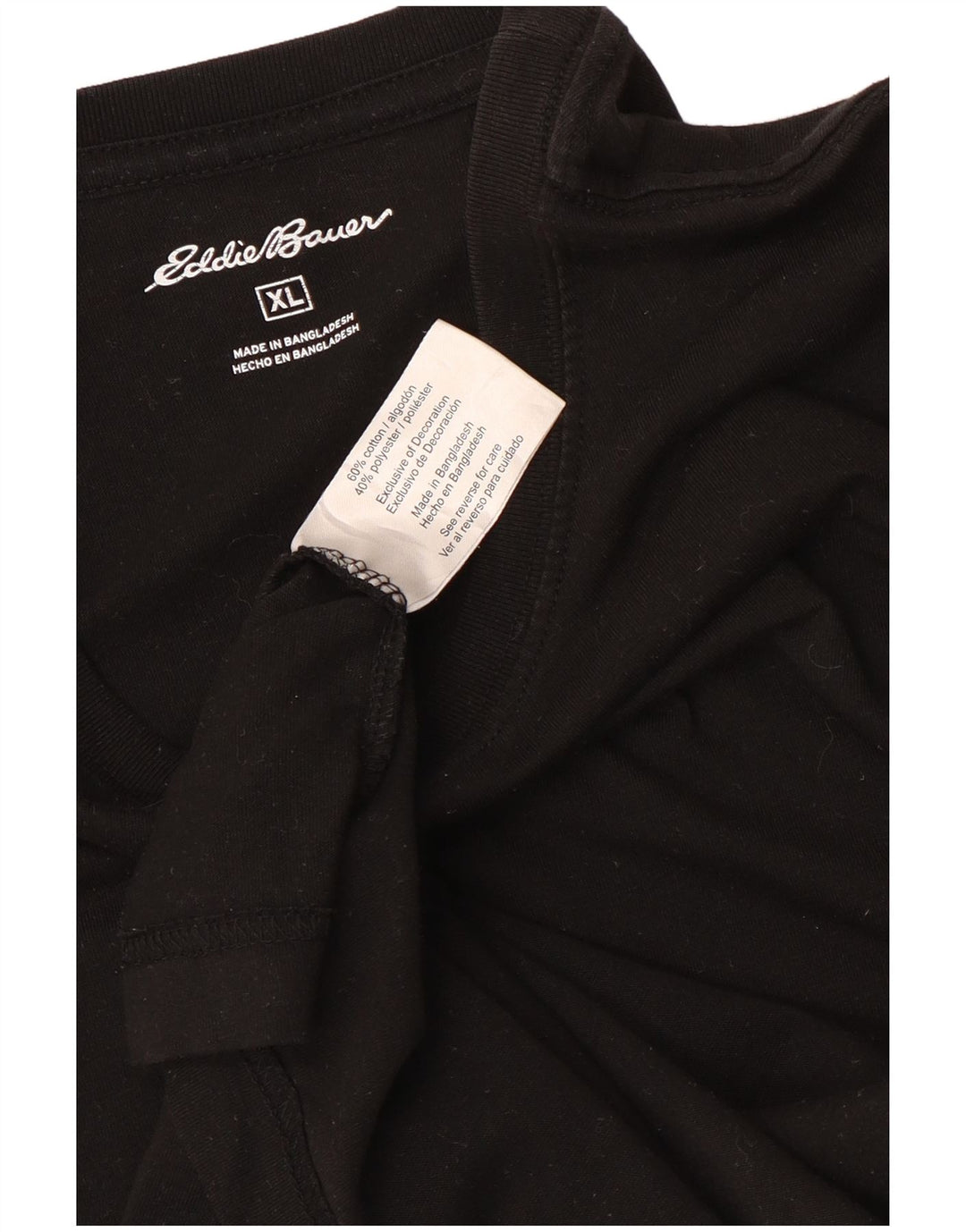 Eddie Bauer Mens T-Shirt Top XL Black Cotton