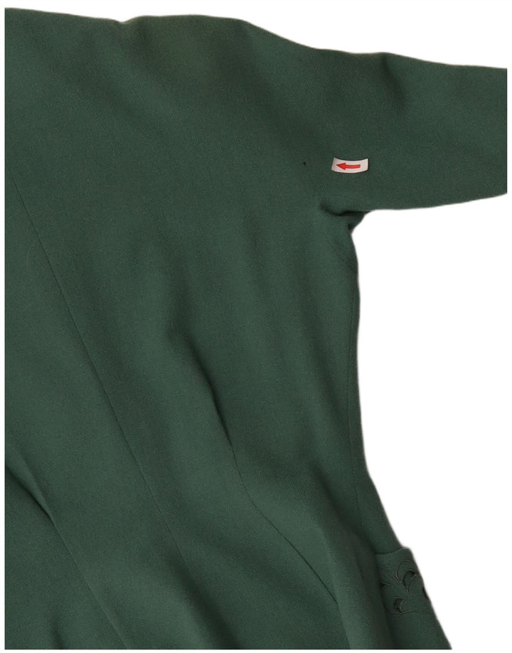 Vintage Womens 3 Button Blazer Jacket UK 12 Medium Green Paisley