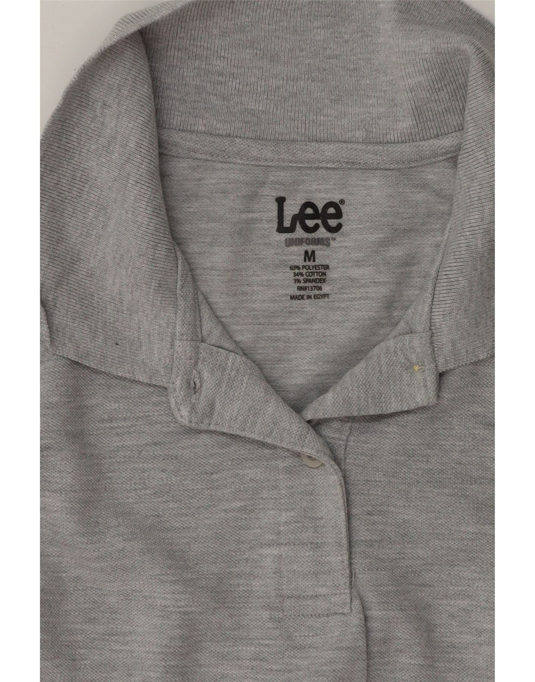 Lee Womens Polo Shirt UK 12 Medium Grey Flecked Cotton
