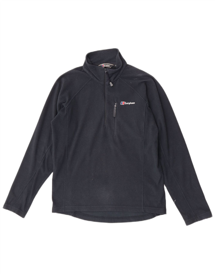 Berghaus Mens Zip Neck Fleece Jumper Small Navy Blue Polyester