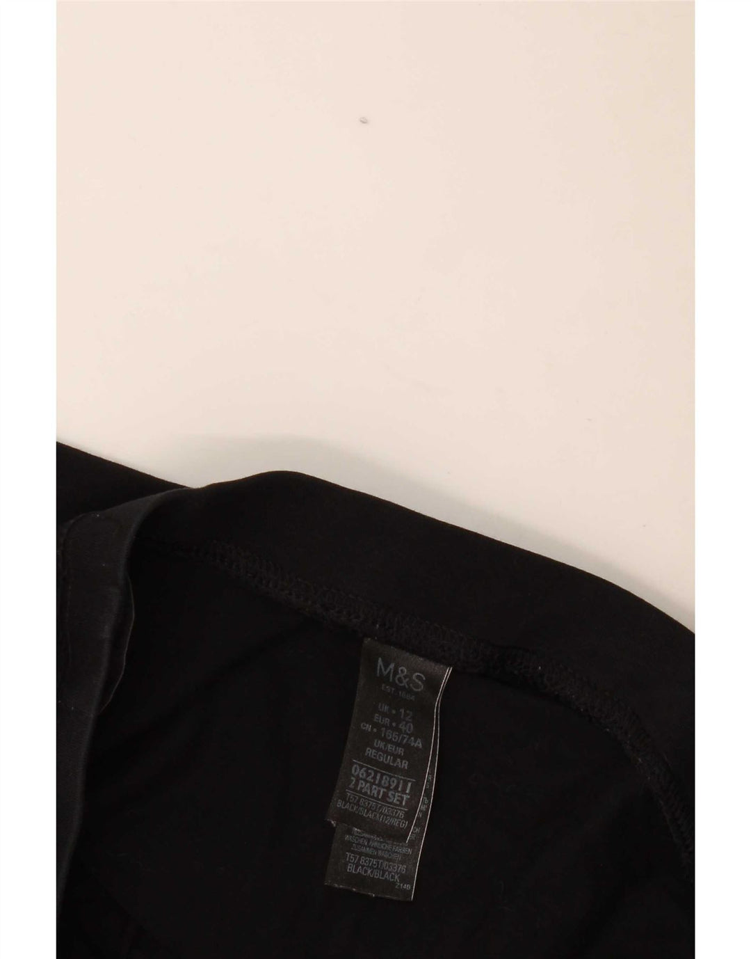 Marks & Spencer Womens Leggings UK 12 Medium Black Cotton