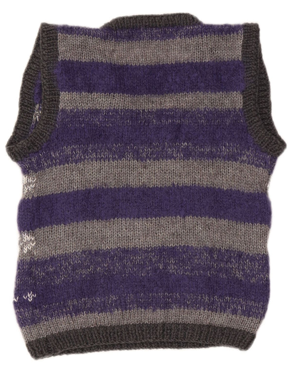 Vintage Womens Vest Tank Top UK 14 Medium Purple Striped