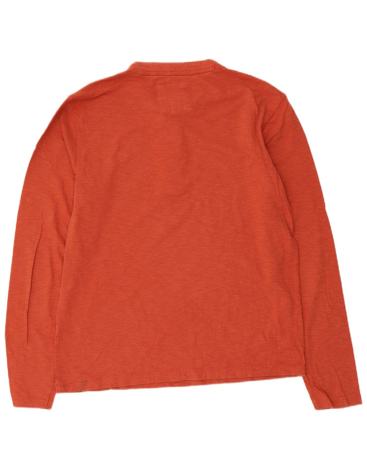 Fat Face Mens Top Long Sleeve Medium Orange Flecked