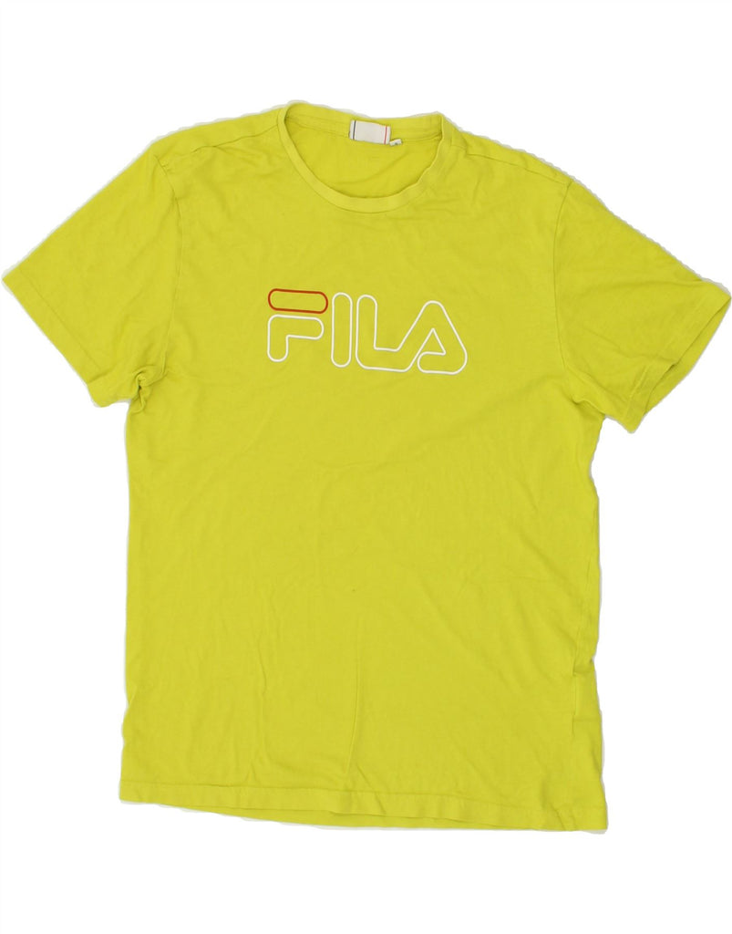 FILA Mens Graphic T-Shirt Top Medium Yellow Cotton | Vintage Fila | Thrift | Second-Hand Fila | Used Clothing | Messina Hembry 