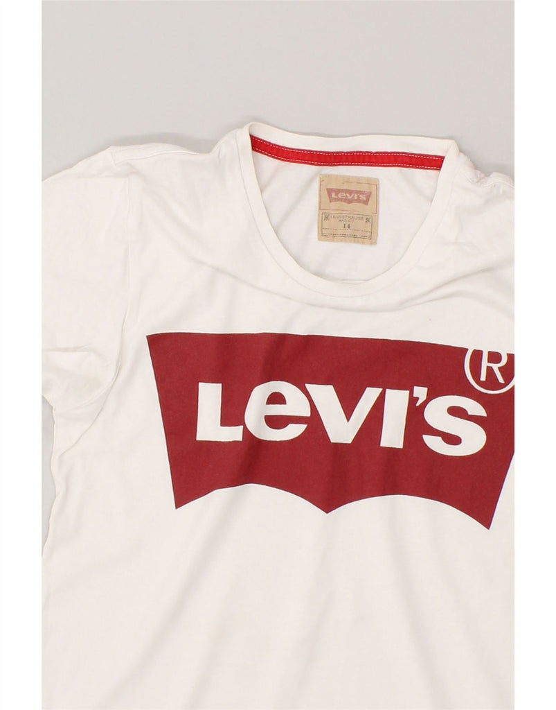 LEVI'S Boys Graphic T-Shirt Top 13-14 Years White Cotton | Vintage Levi's | Thrift | Second-Hand Levi's | Used Clothing | Messina Hembry 