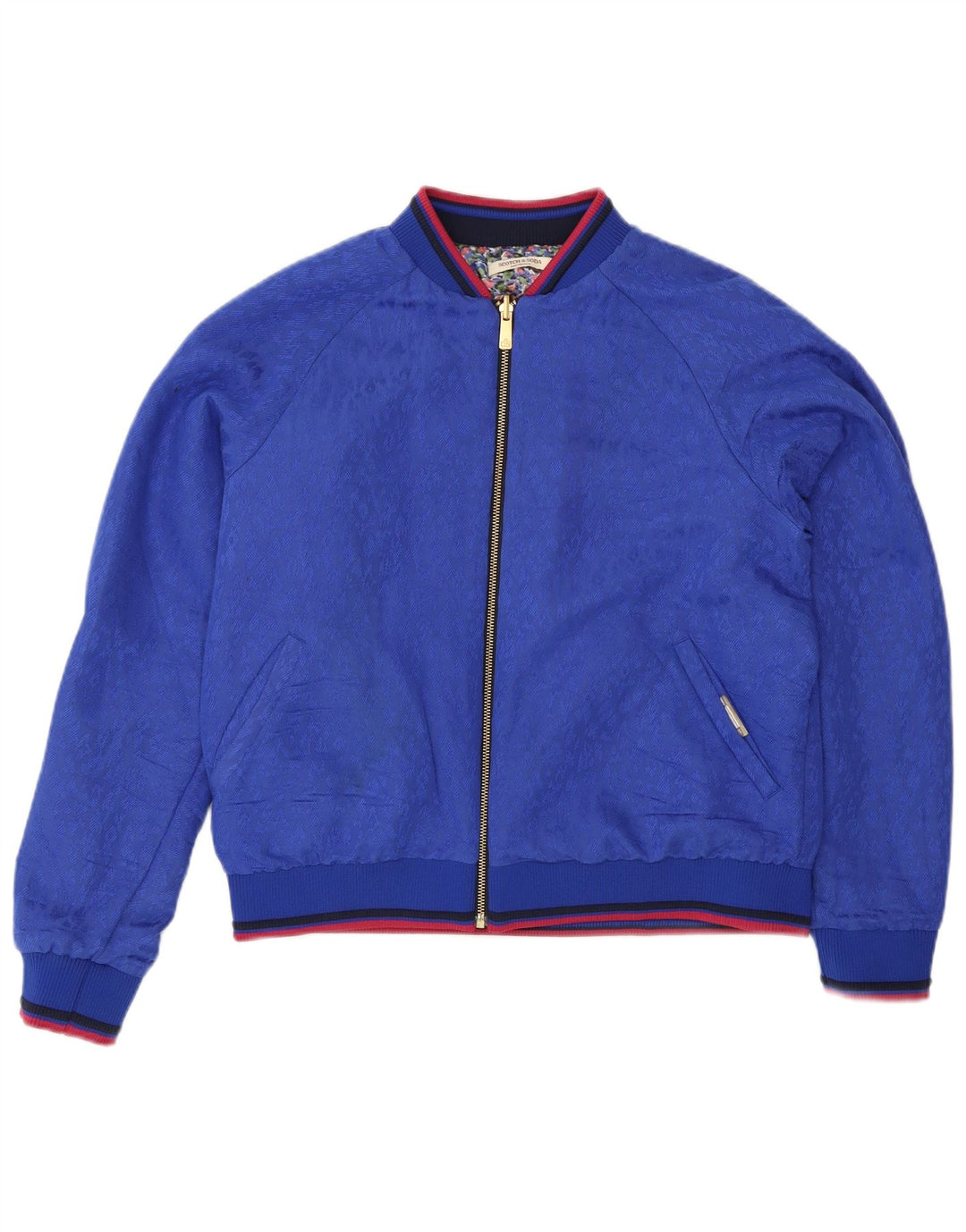 Scotch & Soda Womens Reversible Jacket UK 14 Medium Blue Floral