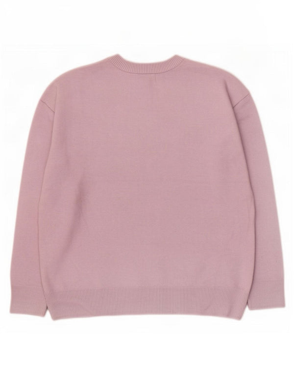 Zara Mens Crew Neck Jumper Sweater Large Purple Viscose
