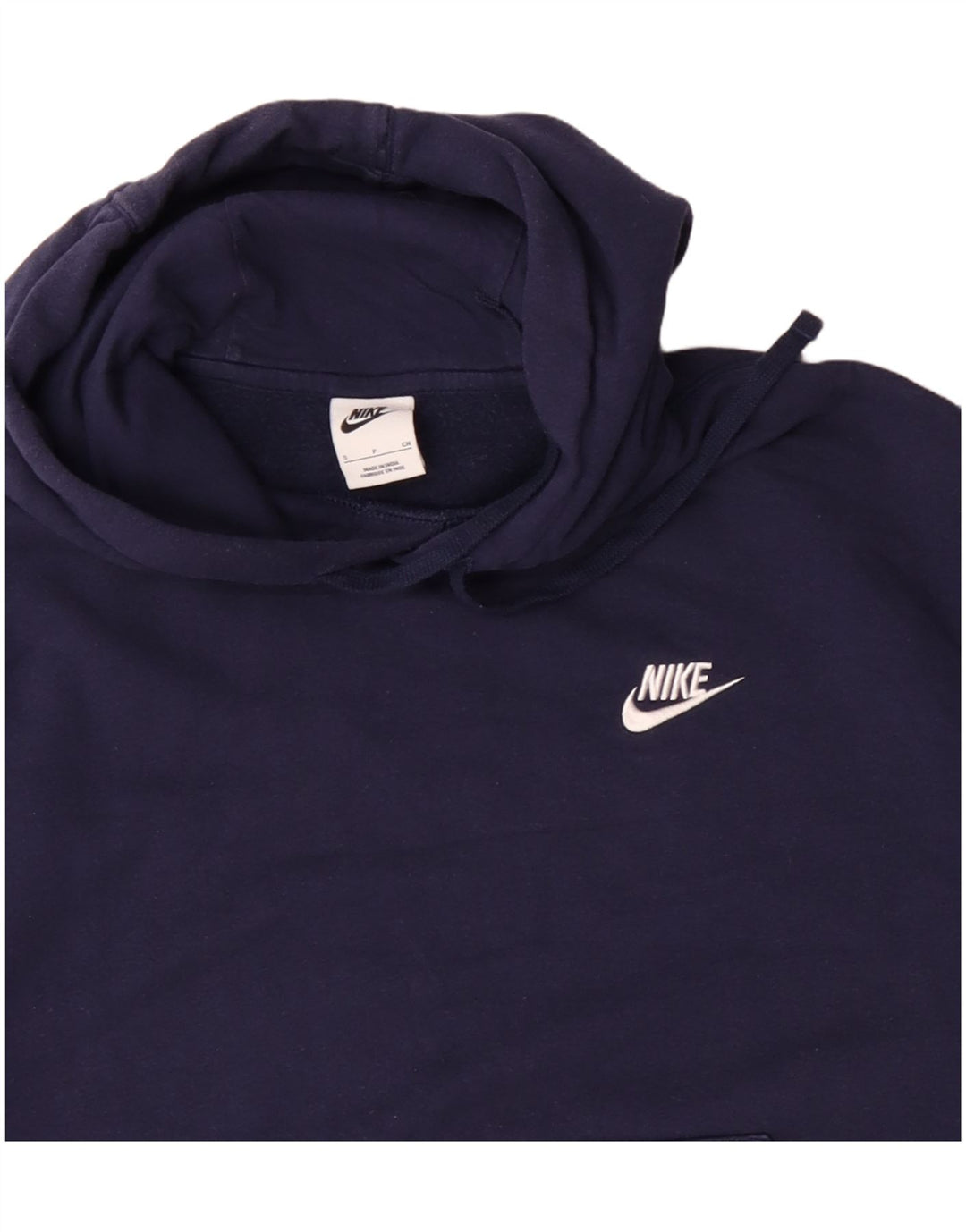 Nike Mens Hoodie Jumper Small Navy Blue Cotton