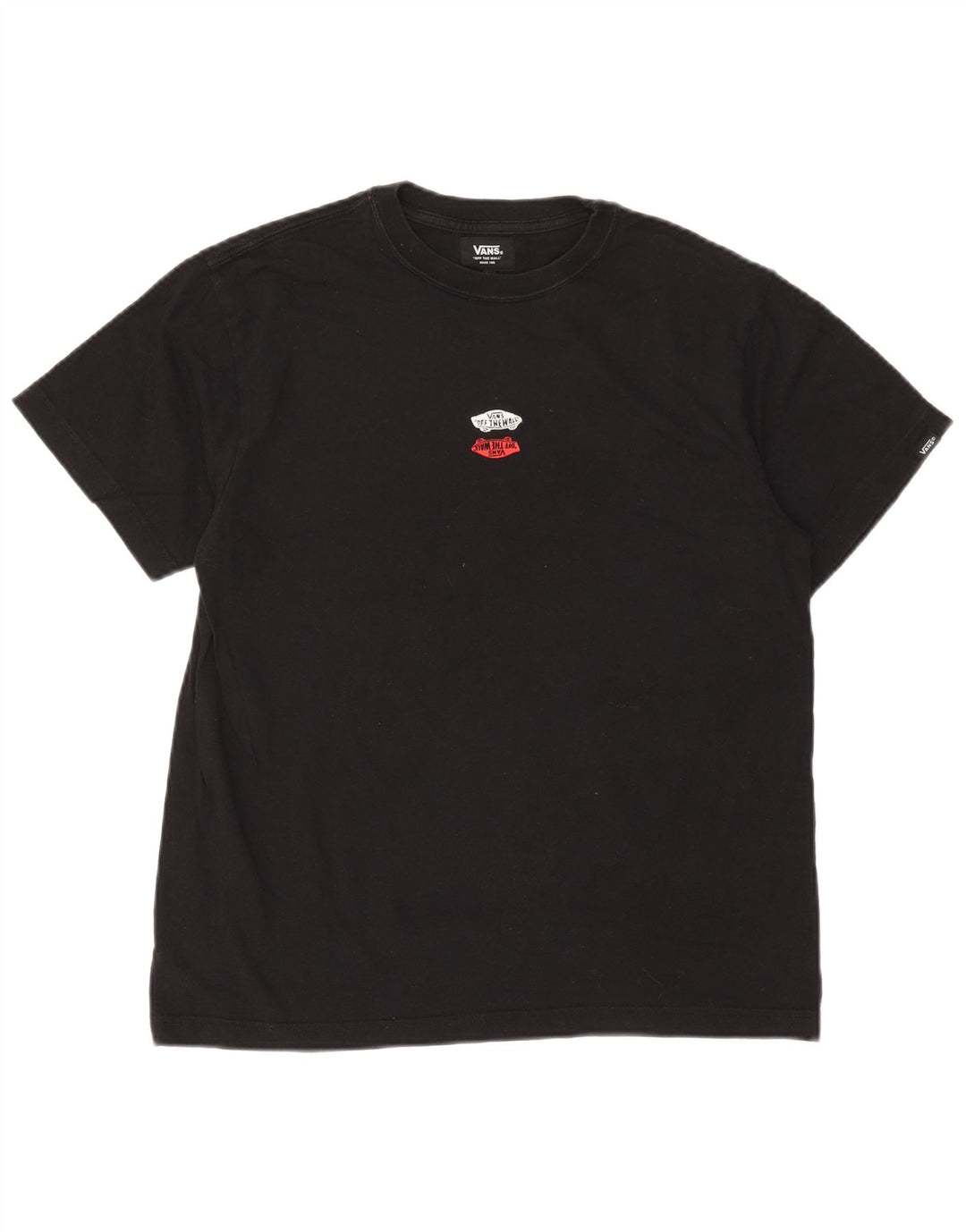 Vans Mens T-Shirt Top Medium Black Cotton