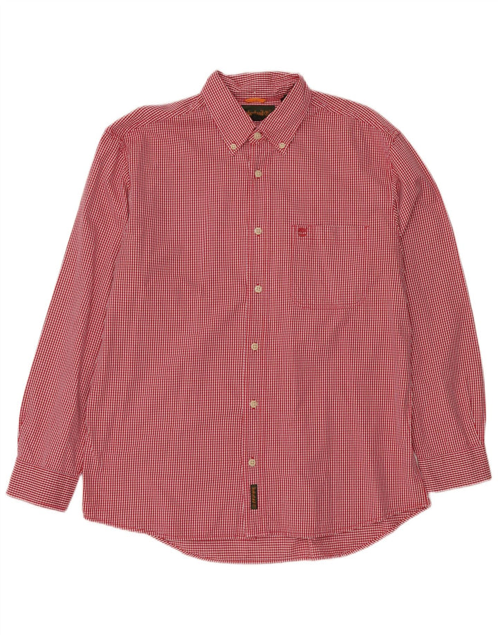 TIMBERLAND Mens Shirt Large Red Gingham Cotton