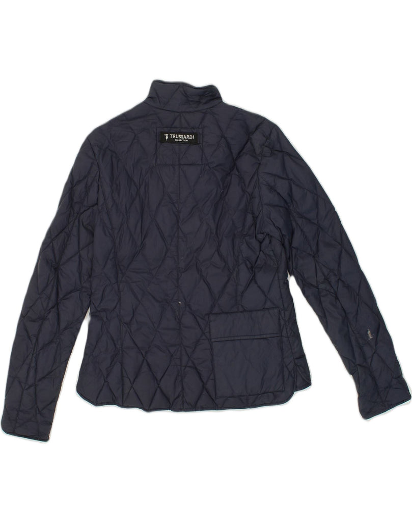 TRUSSARDI Womens Quilted Jacket UK 14 Large Black Polyamide | Vintage Trussardi | Thrift | Second-Hand Trussardi | Used Clothing | Messina Hembry 