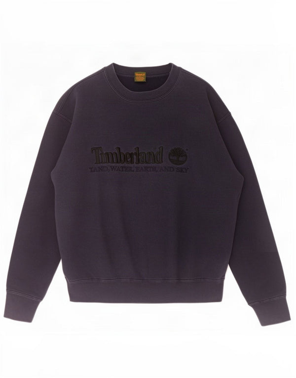 Timberland Mens Graphic Sweatshirt Jumper Medium Navy Blue Cotton