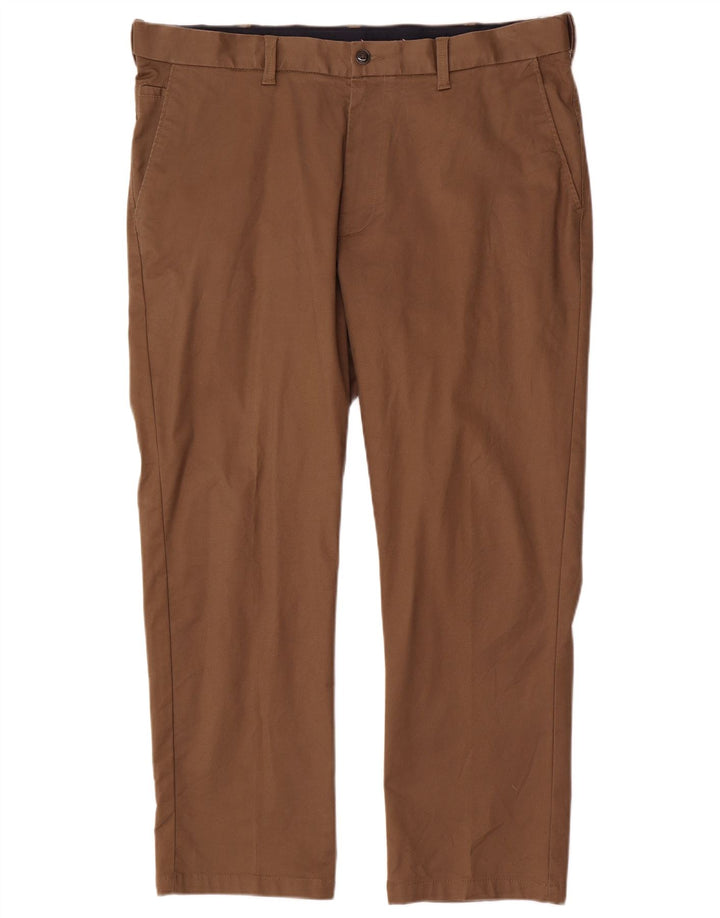 Marks & Spencer Mens Blue Harbour Straight Chino Trousers W40 L29 Brown