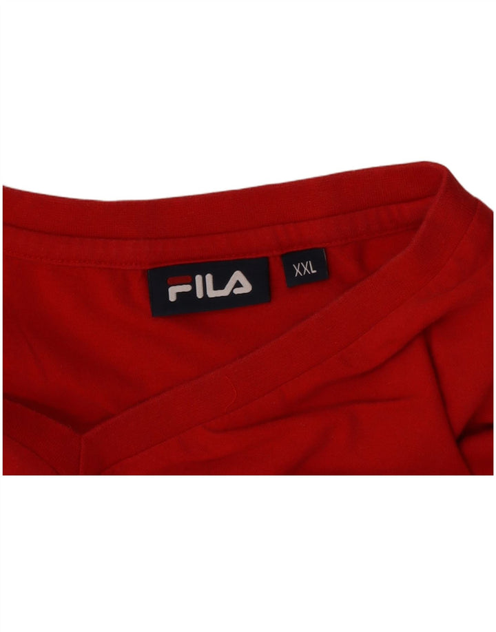 Fila Mens T-Shirt Top 2XL Red