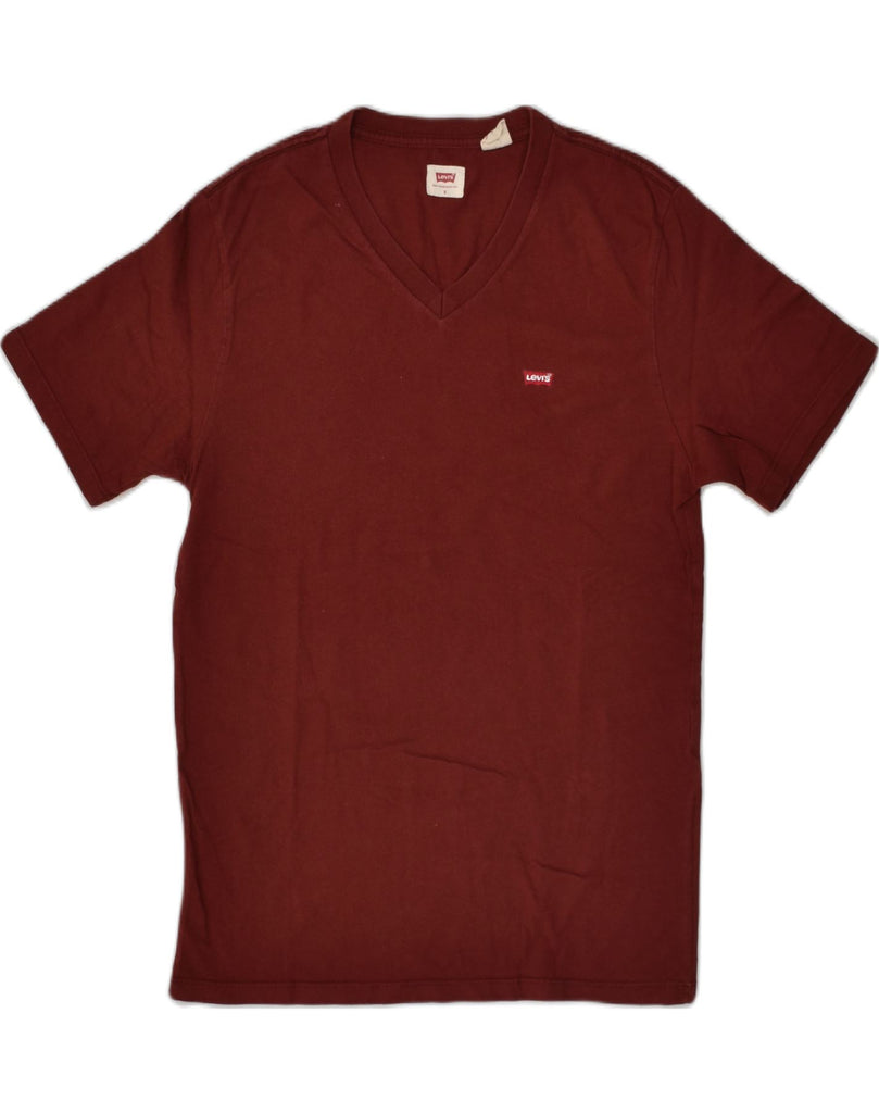 LEVI'S Mens T-Shirt Top Small Burgundy | Vintage Levi's | Thrift | Second-Hand Levi's | Used Clothing | Messina Hembry 