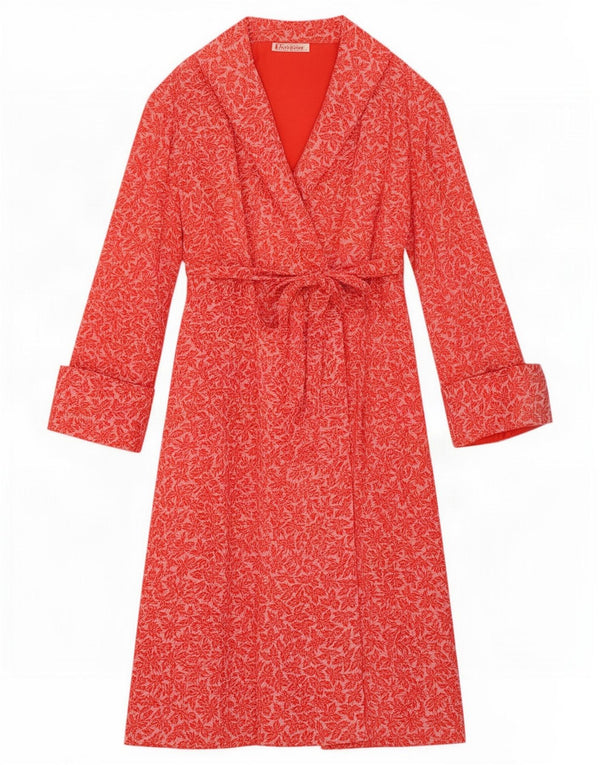 Vintage Womens Long Sleeve Wrap Dress UK 10 Small Red Floral