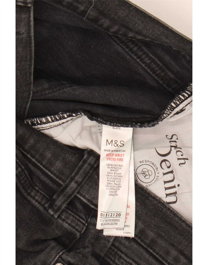 Marks & Spencer Mens Skinny Jeans W32 L29 Black Cotton
