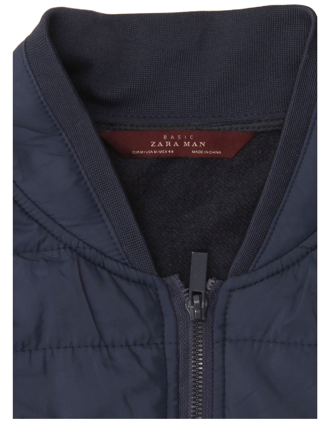 ZARA Mens Padded Gilet UK 38 Medium Navy Blue