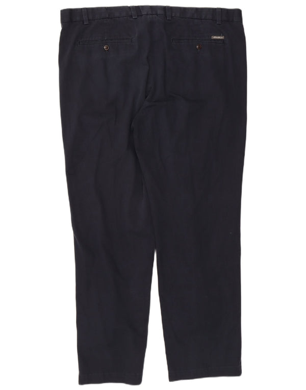 Eddie Bauer Mens Straight Chino Trousers W42 L32 Navy Blue Cotton