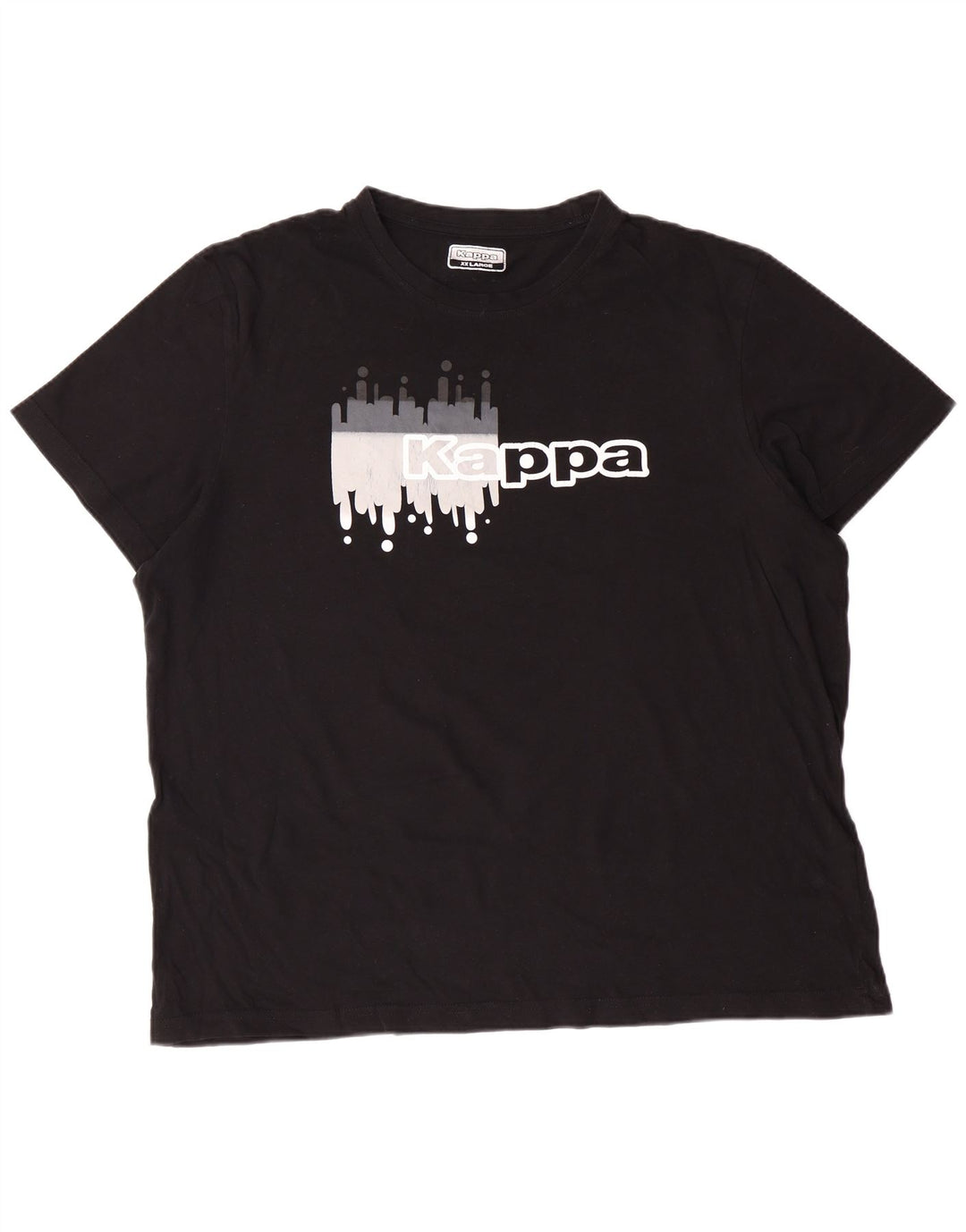 KAPPA Mens Graphic T-Shirt Top 2XL Black Cotton