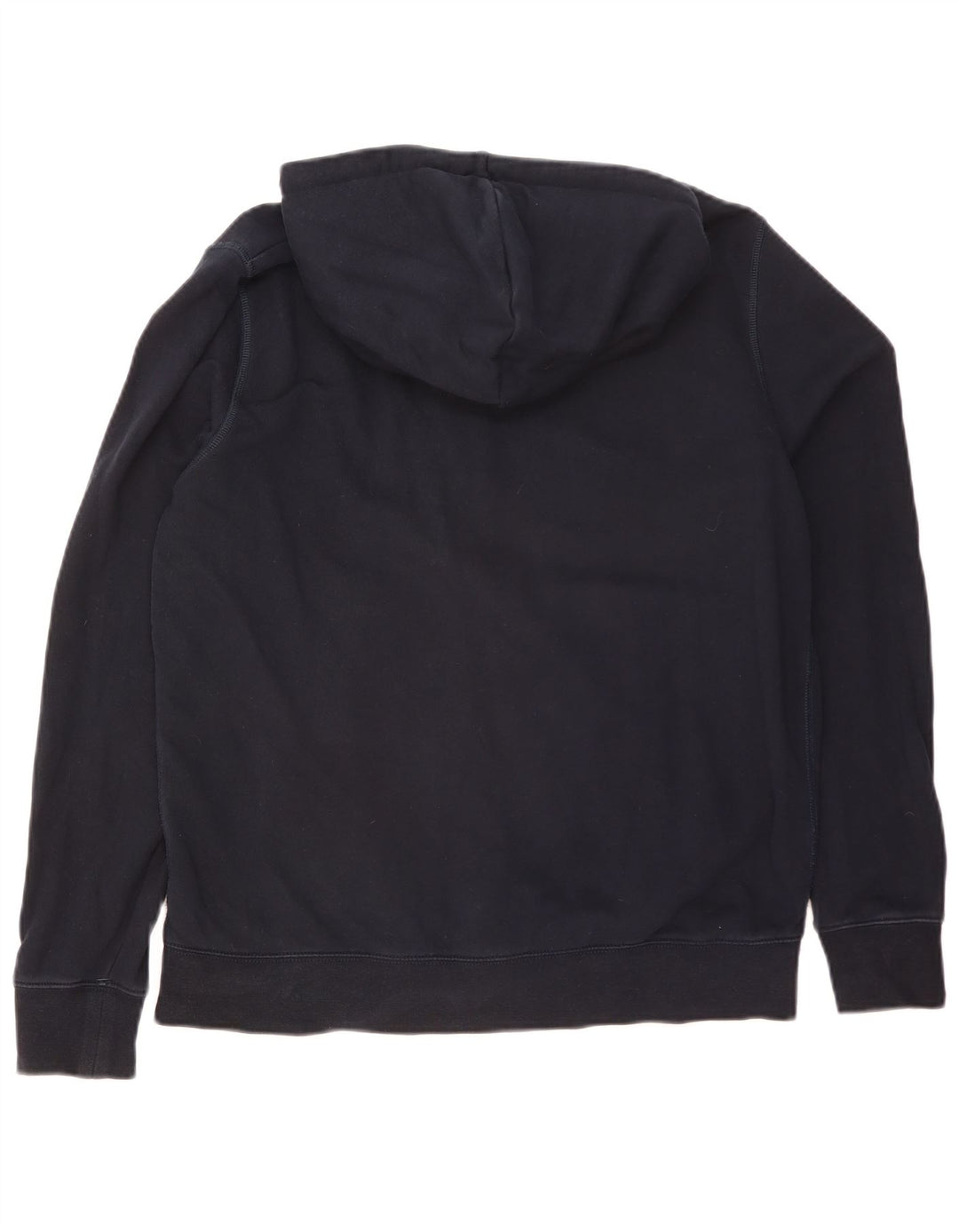 MARKS & SPENCER Mens Zip Hoodie Sweater Large Navy Blue Cotton