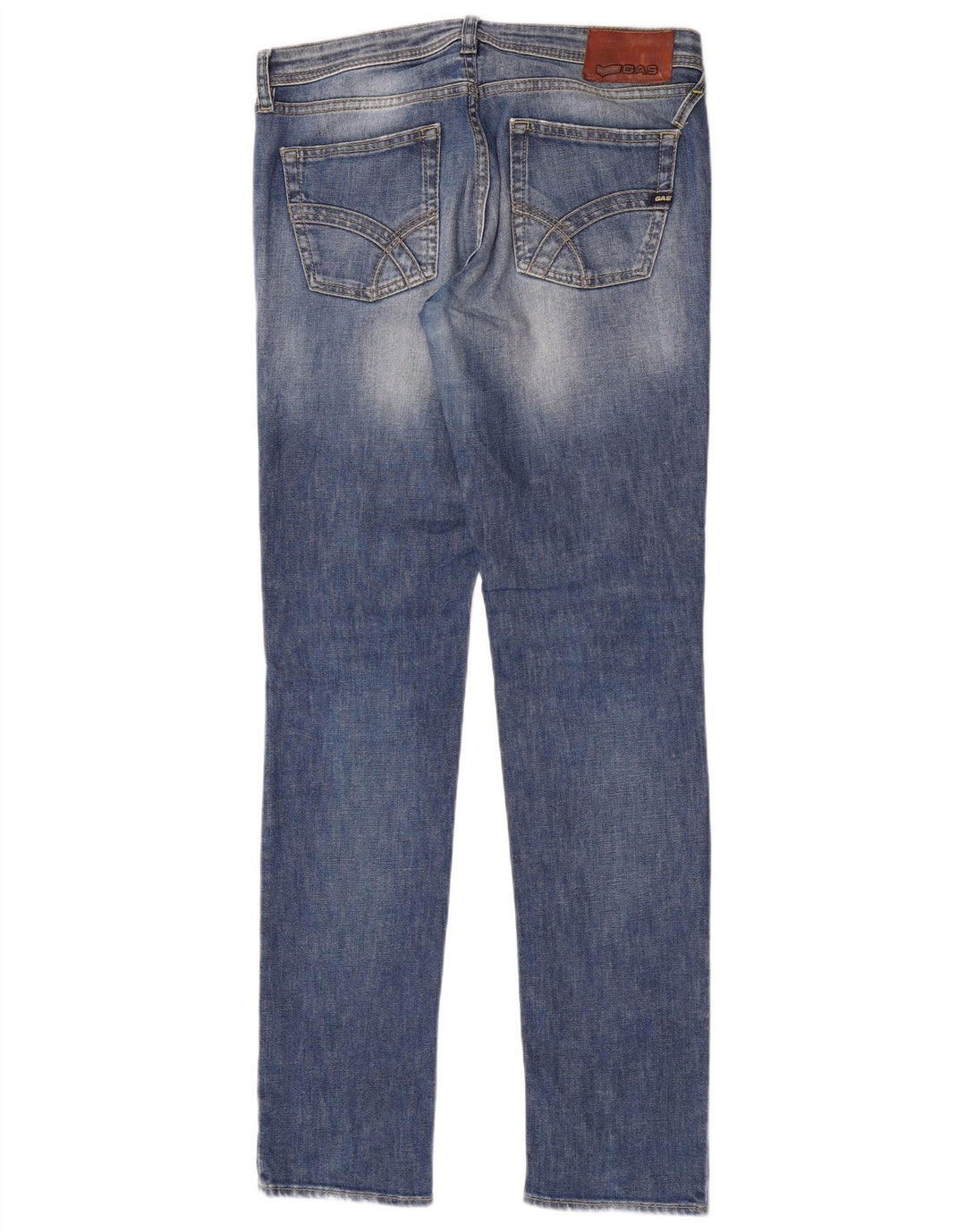 Gas Mens Slim Jeans W33 L34 Blue Cotton