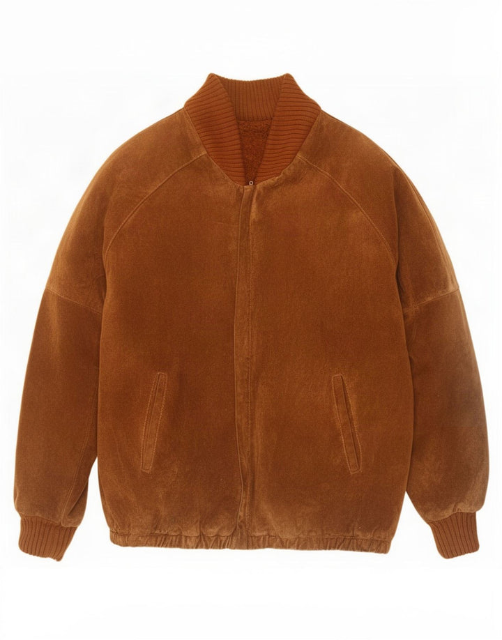 Vintage Mens Suede Sherpa Jacket IT 54 2XL Brown