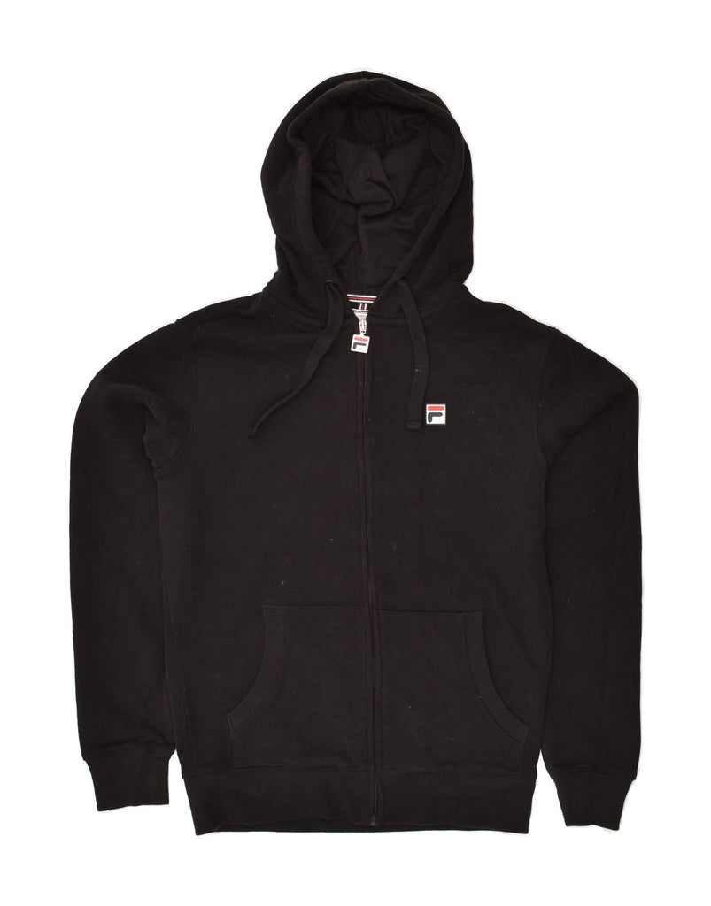 FILA Mens Zip Hoodie Sweater XS Black Cotton | Vintage Fila | Thrift | Second-Hand Fila | Used Clothing | Messina Hembry 