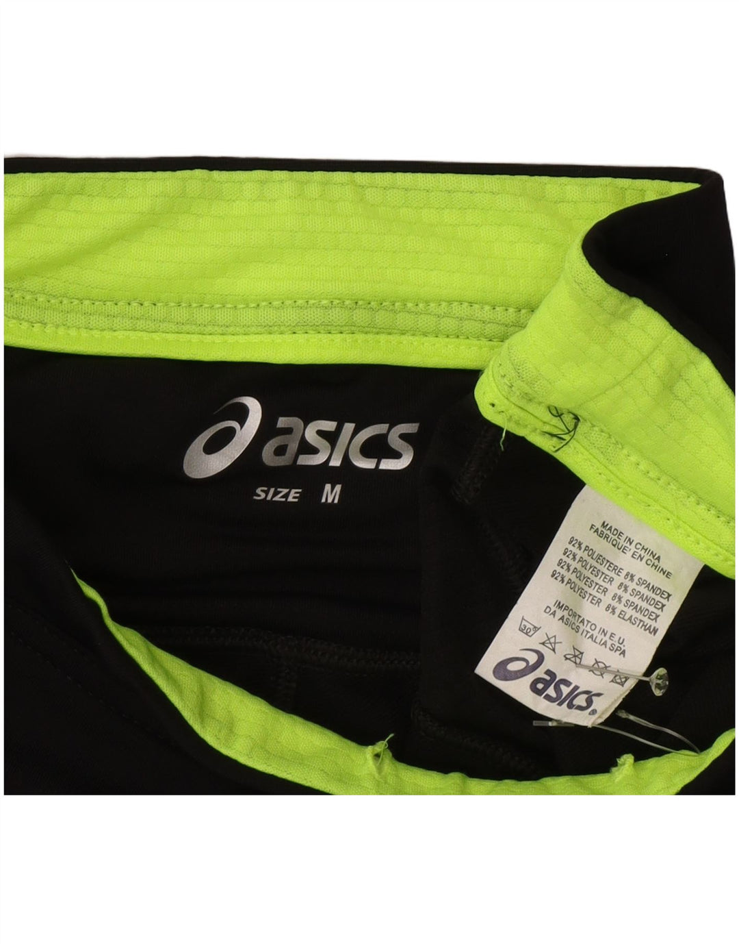Asics Womens Graphic Capri Leggings UK 12 Medium  Black Polyester