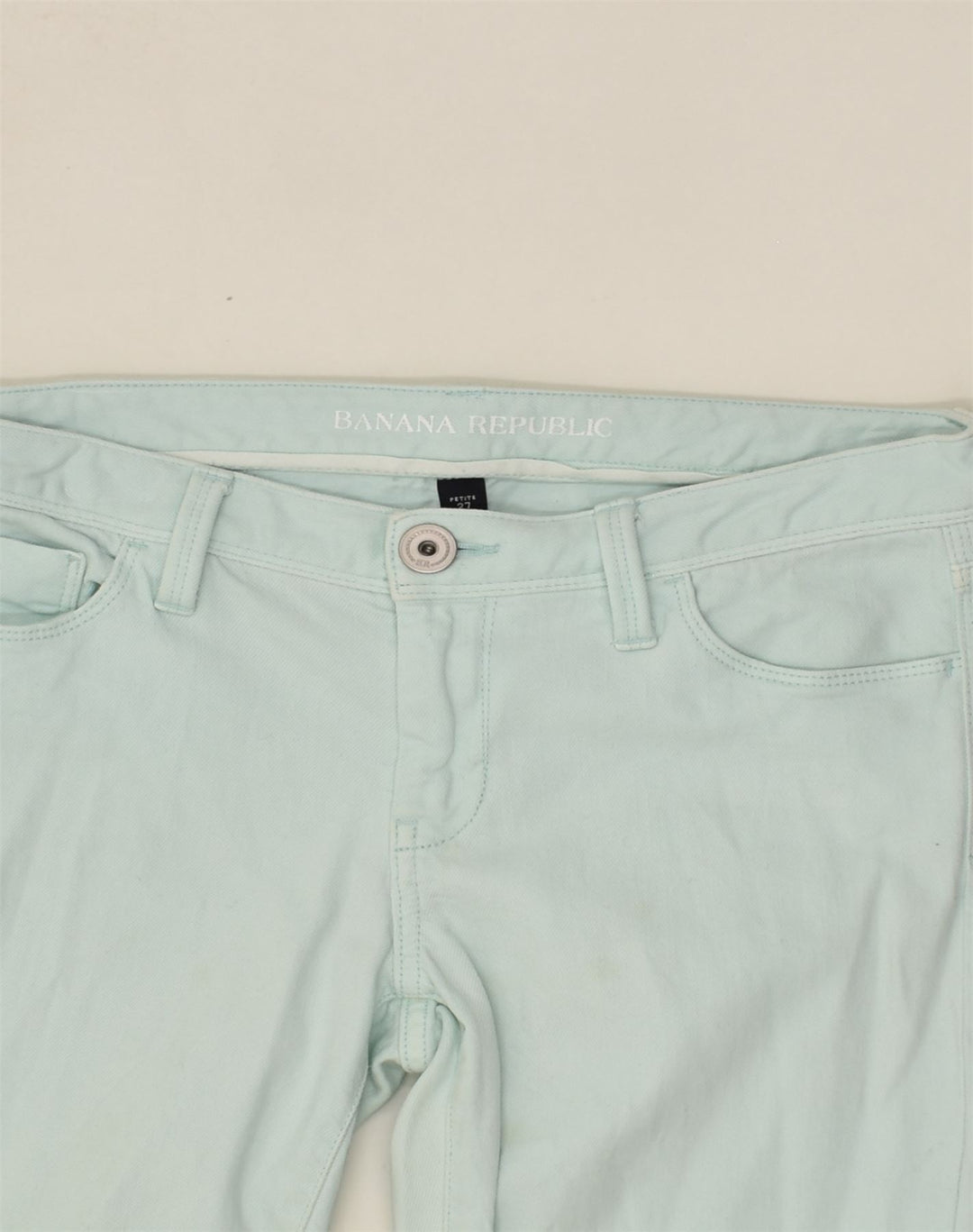 BANANA REPUBLIC Womens Petite Straight Casual Trousers W27 L26 Green | Vintage Banana Republic | Thrift | Second-Hand Banana Republic | Used Clothing | Messina Hembry 