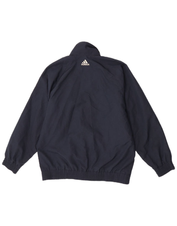 Adidas Boys Graphic Tracksuit Top Jacket 13-14 Years Navy Blue Colourblock