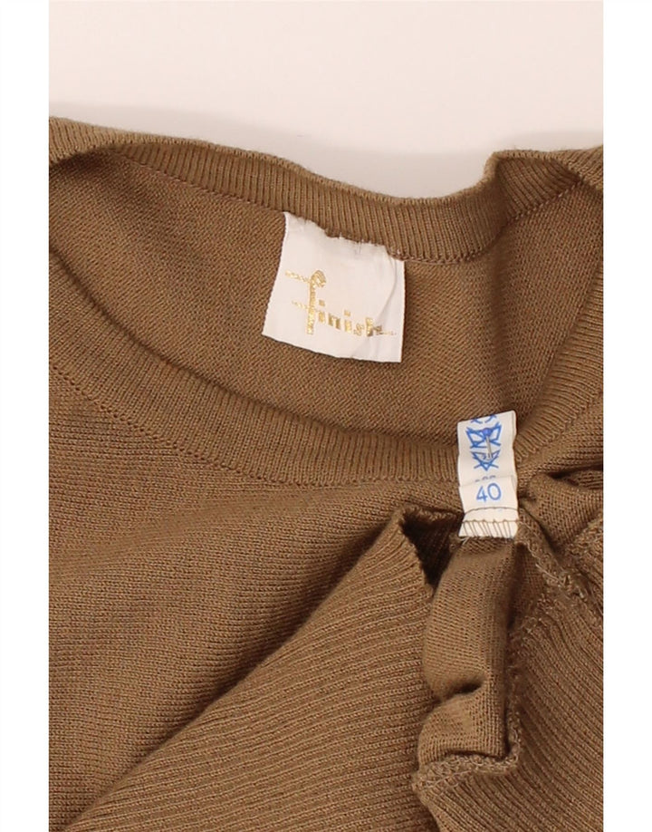 VINTAGE Womens Boat Neck Jumper Sweater EU 40 Medium Brown Floral Vintage Vintage and Second-Hand Vintage from Messina Hembry 