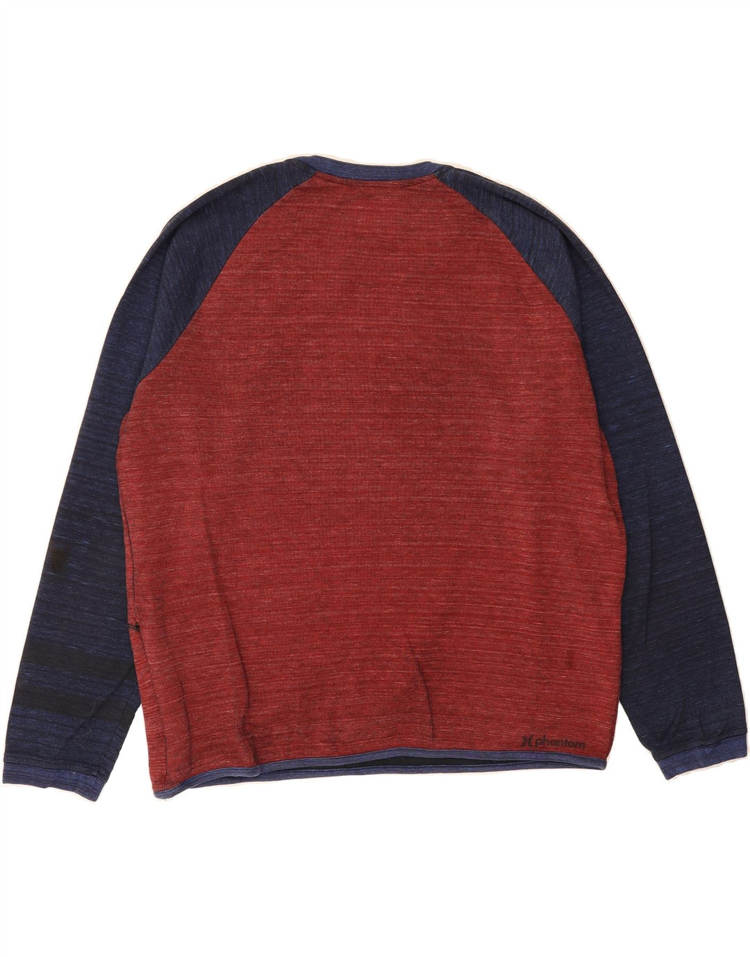 HURLEY Mens Crew Neck Jumper Sweater Large Red Colourblock Cotton Vintage Hurley and Second-Hand Hurley from Messina Hembry 