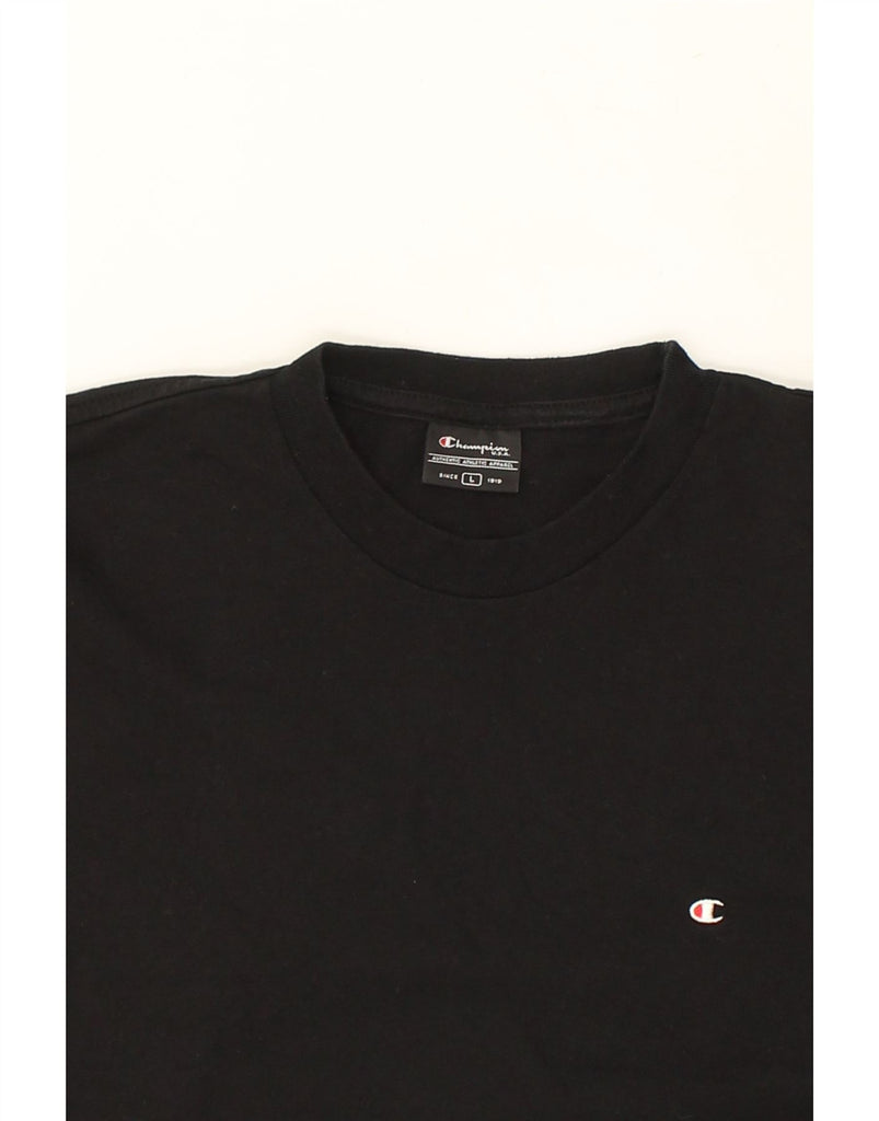 CHAMPION Mens T-Shirt Top Large Black | Vintage Champion | Thrift | Second-Hand Champion | Used Clothing | Messina Hembry 