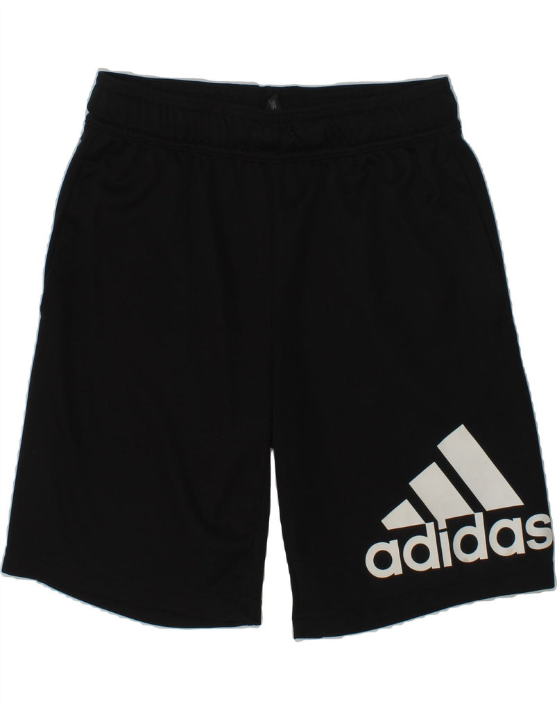 ADIDAS Boys Aeroready Graphic Sport Shorts 11-12 Years Black Polyester | Vintage Adidas | Thrift | Second-Hand Adidas | Used Clothing | Messina Hembry 