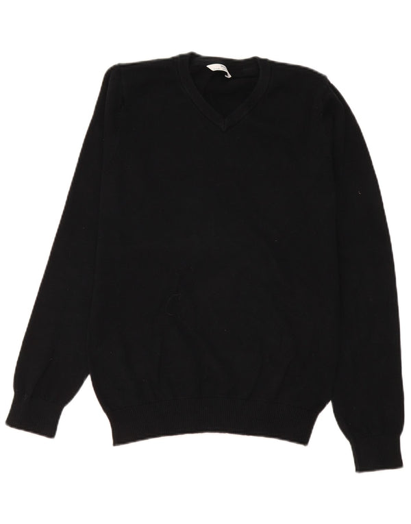 Marks & Spencer Boys V-Neck Jumper Sweater 14-15 Years Black Cotton