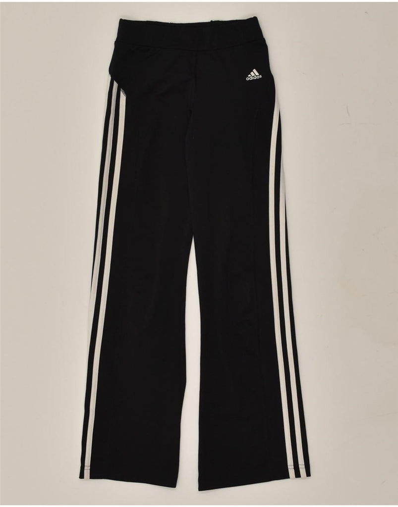 ADIDAS Girls Climalite Tracksuit Trousers 9-10 Years Black Polyester | Vintage Adidas | Thrift | Second-Hand Adidas | Used Clothing | Messina Hembry 