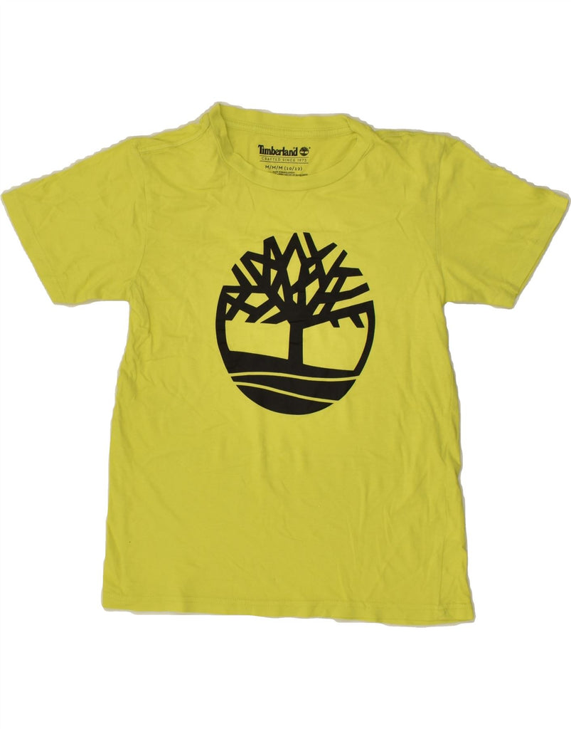 TIMBERLAND Boys Graphic T-Shirt Top 10-11 Years Medium Yellow Cotton | Vintage Timberland | Thrift | Second-Hand Timberland | Used Clothing | Messina Hembry 