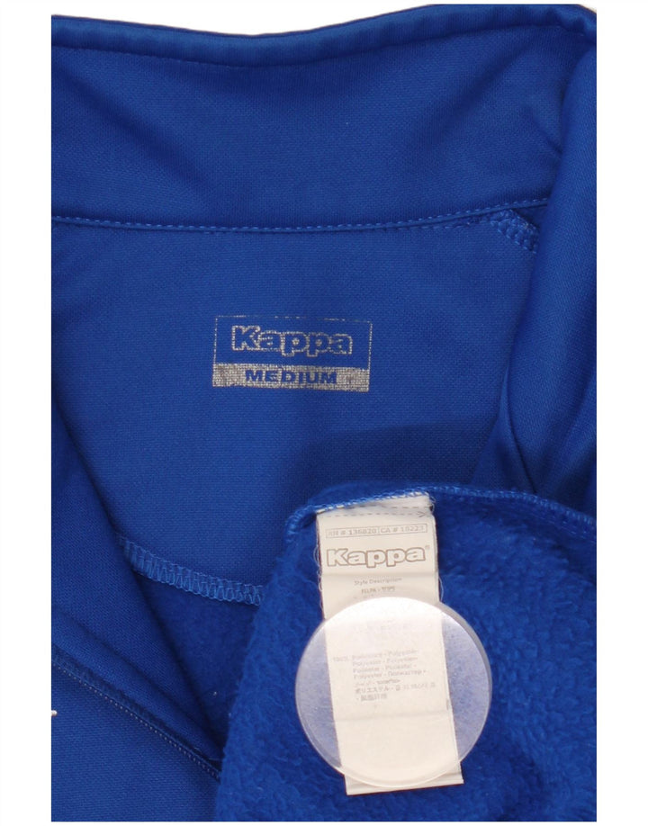 Kappa Mens Zip Neck Pullover Tracksuit Top Medium Blue Polyester