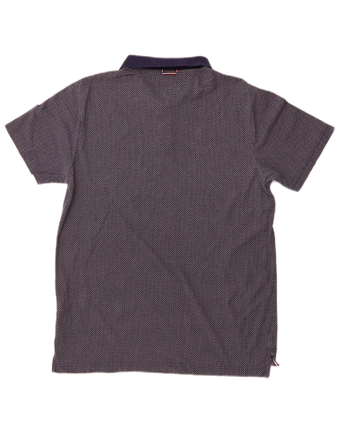 TOMMY HILFIGER Mens Polo Shirt XL Navy Blue Spotted Cotton